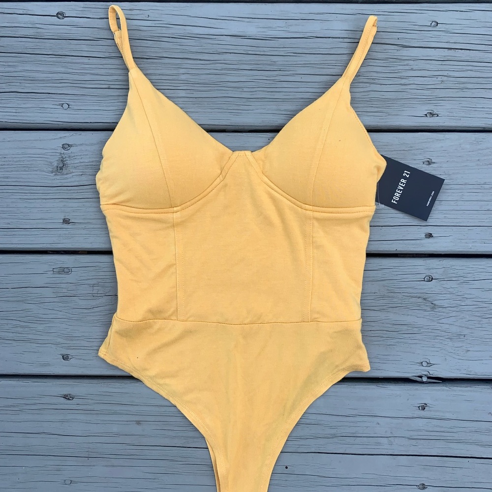 Yellow pastel Bustier Bodysuit